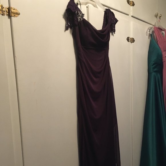 Xscape Plum Bridesmaid/ Prom Gown - Picture 7 of 14